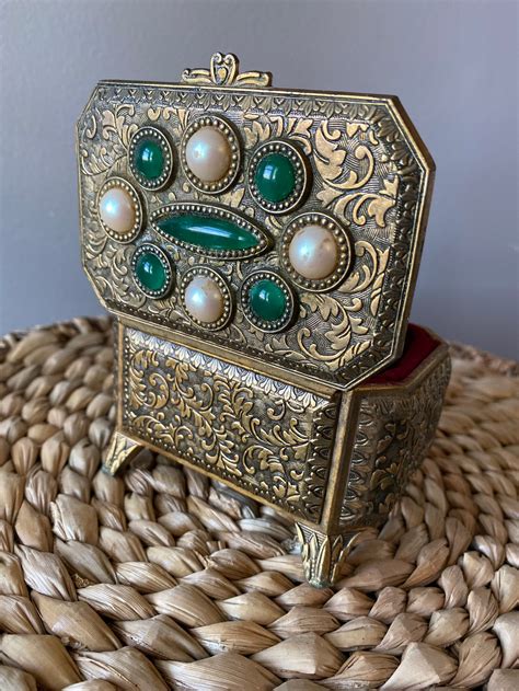 gomes antique metal box|antique metal trinket boxes.